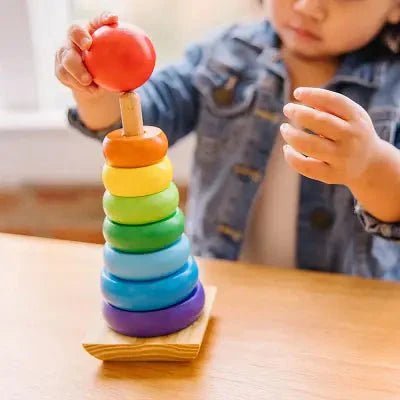 Jouet en Bois - WoodenToys™ - Tour arc - en - ciel - Bébé veut tout